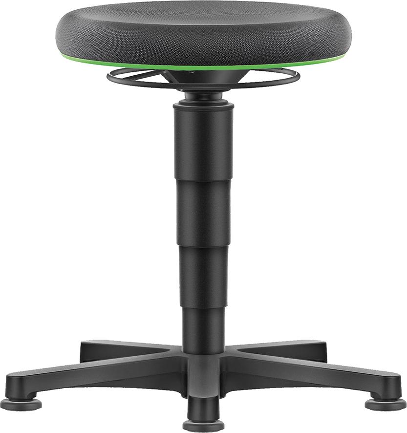 BIMOS Drehhocker mit Gleiter Sitzhöhe 450-650mm Supertec-Polster schwarz