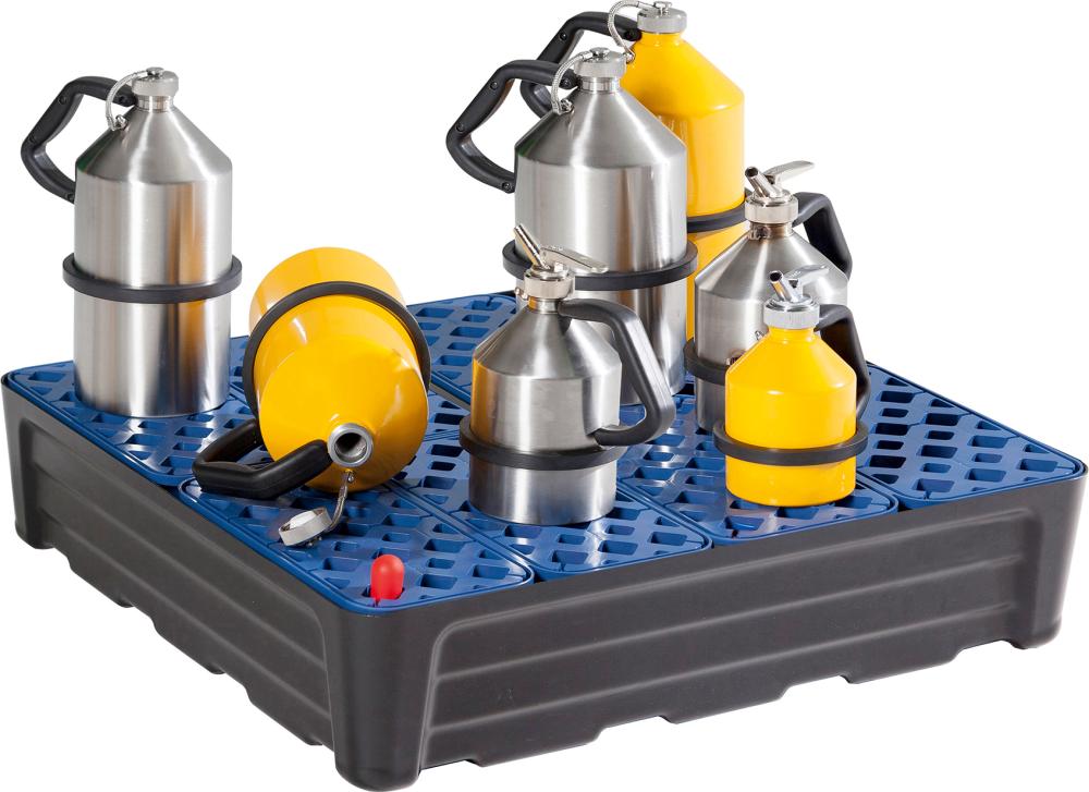 ASECOS Kleingebindewanne mit PE-Gitterrost Polyethylen PE B784xT784xH185mm 80l