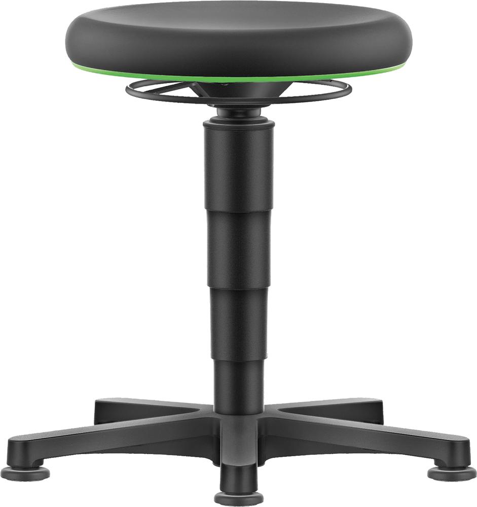 BIMOS Drehhocker mit Gleiter Sitzhöhe 450-650mm Skintec-Polsterschwarz