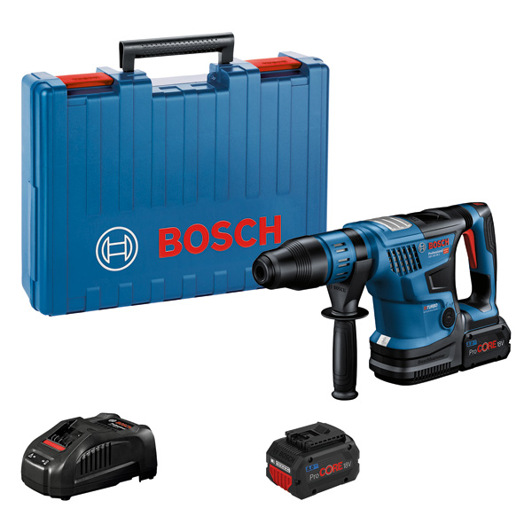Bosch GBH 18V-36 C Bohrhammer mit Koffer und Akku. Produktbild Lieferumfang