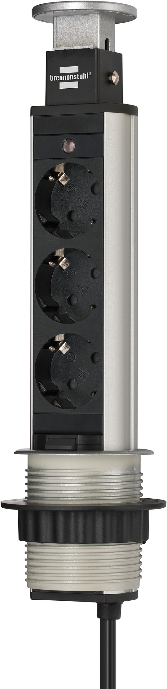 Tower Power Tischsteckdosenleiste 3-fach 2m H05VV-F 3G1,5