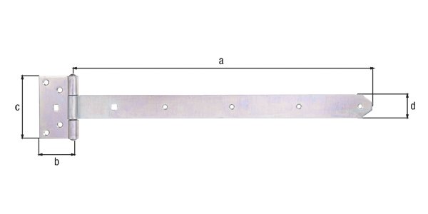 Kreuzgehänge, disp., Scharnier LxB 103x59, Band LxB 491x40 mm