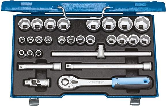 Steckschlüssel-Garnitur 1/2" 19VMU-10 28-teilig Gedore