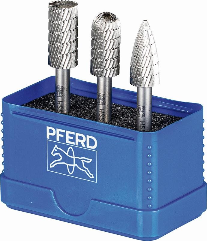 Frässtift-Satz HSS 12mm 3-teilig, A ST-C-K Ø12mm, Zahnung Z3 Pferd