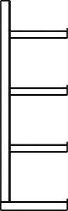 Kragarmregal M Anbaufeld B1000xT400xH2000 mm einseitig RAL 5010 4 Arme Traglast 535kg