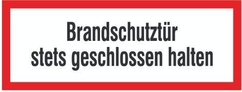 Brandschutzschild Folie B297xH105 mm Brandschutztür geschl.h. langnachleuchtend