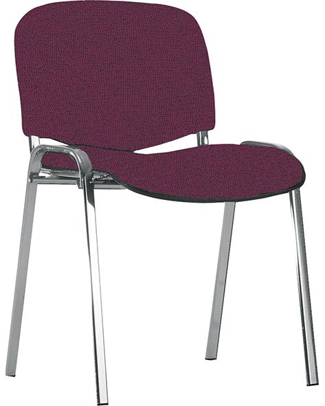 Besucherstuhl ISO 4L Sitzfläche 48x42cm Sitzhöhe 45cm Rückenlehne48x36cm chrom/bordeaux