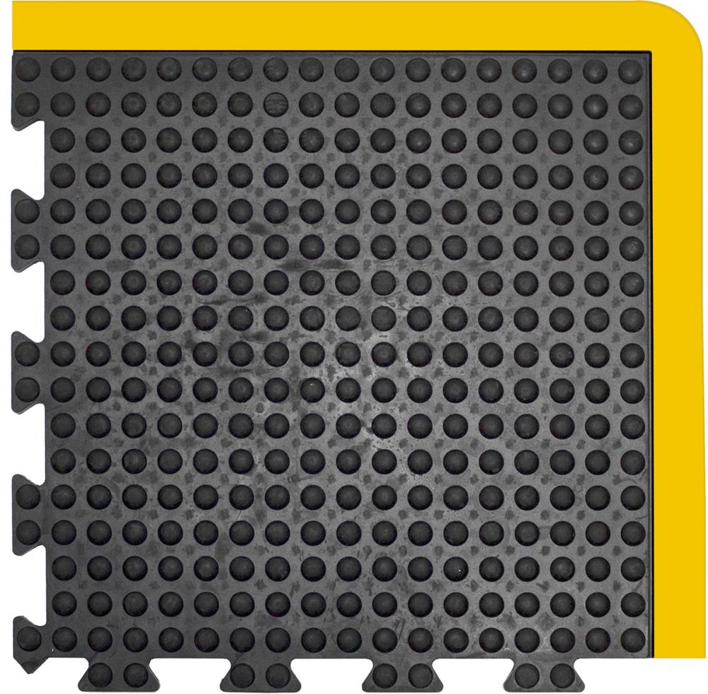 COBA Anti-ErmüdungsflieseBubblemat Connect Eckstück B0,50xL0,50m schwarz/gelb