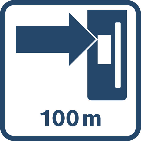 Arbeitsbereich 100 m Logo/Symbolbild