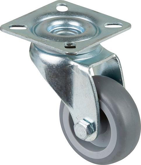 BS ROLLEN Lenkrolle A300.A80.051 mit Platte ø50 B 18mm 50kg Gummi