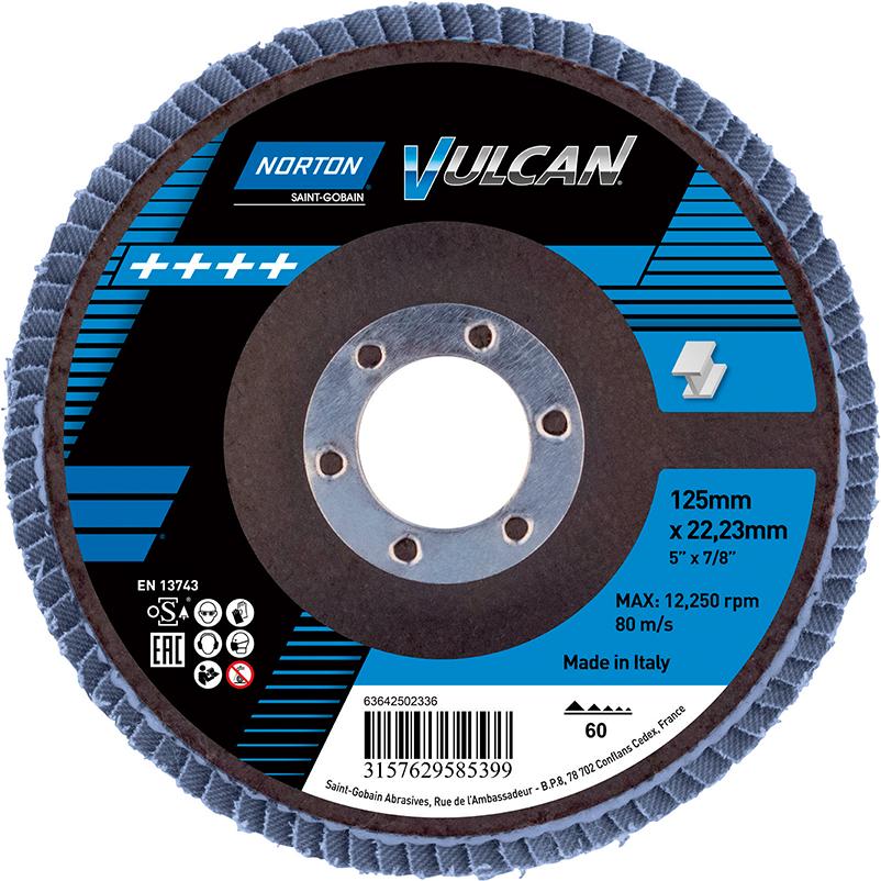 NORTON Fächerscheibe Vulcan 125mm P60 gerade