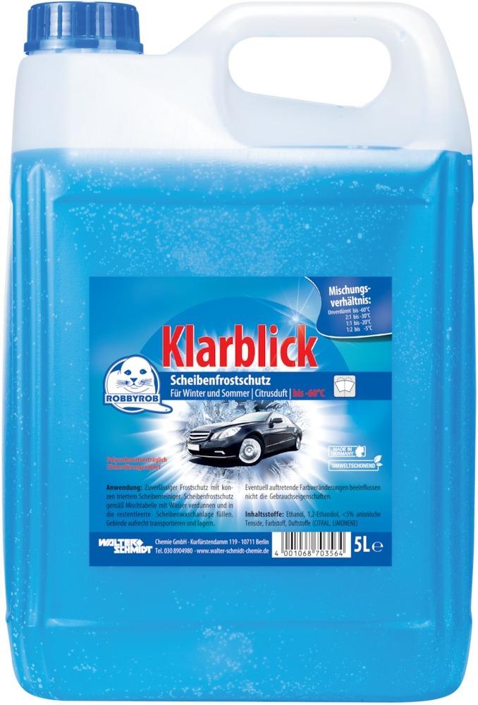 ROBBYROB Scheibenfrostsc-hutz Klarblick hellblau Konzentrat bis -60°Celsi-us 5l-Kanister