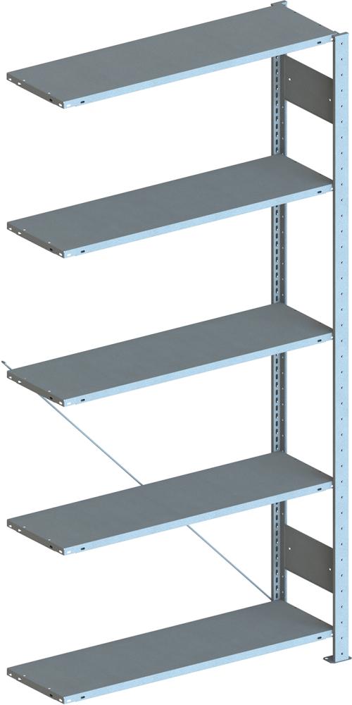 META Steckregal META CLIP230 Anbaufeld 5 Böden B1300xT300xH2000mm Fachlast 230kg RAL7035