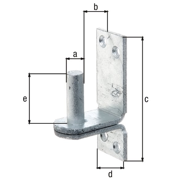 Kloben auf Platte,feuerverzinkt,Dorn Ø13 mm,Abstand 25 mm,Platte HxB100x35 mm