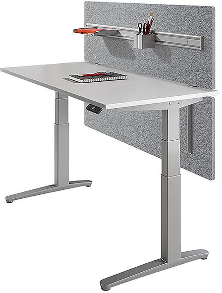 Sichtblende SIA12 für 120er Tisch grau-meliert, Filzoptik