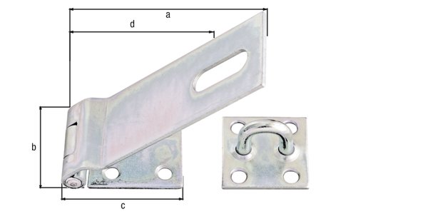 Sicherheits-Überfalle, disp., LxB Überfalle:153x50,L Platte: 68 mm