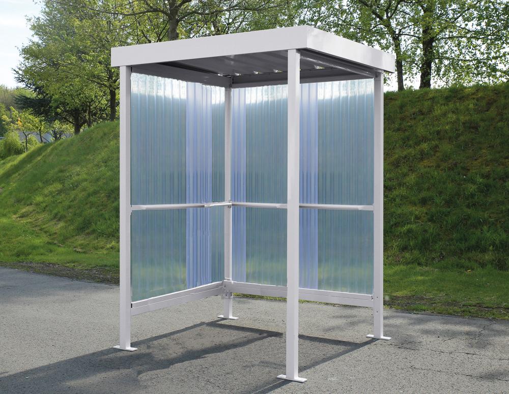 Raucherunterstand Jena B1720xT1580xH2360 mm RAL 9002 grauweiß