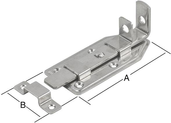 Türschlossriegel gerade 120X56mm,Est (V2A) VORMANN