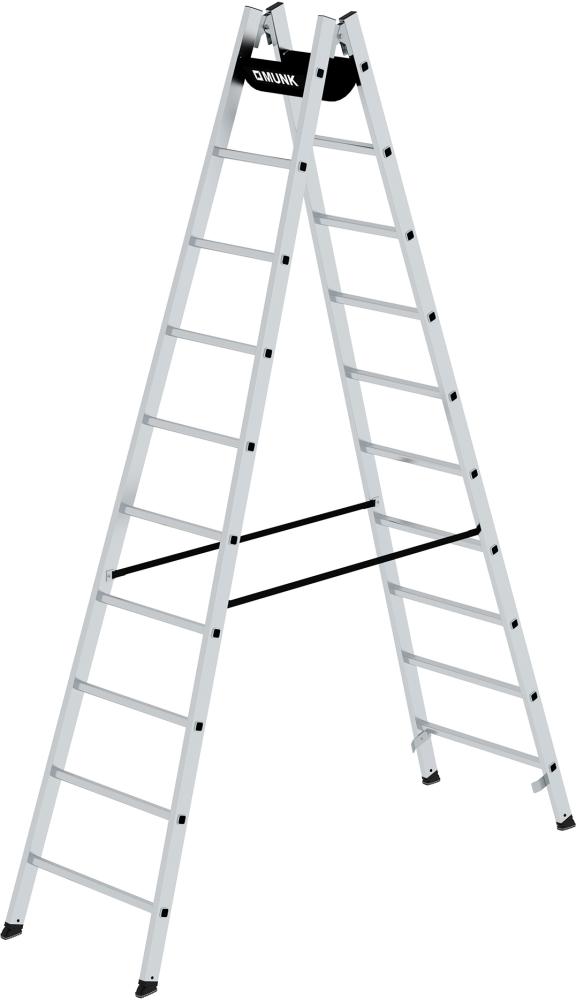 Alu-Stehleiter 2x10 Sprossen Leiterlänge 2,95 m Arbeitshöhe bis 4,35 m