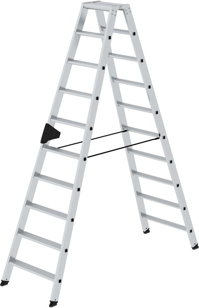 Alu-Stehleiter 2x10 Stufen Gesamthöhe 2,32 m Arbeitshöhe bis 3,85 m