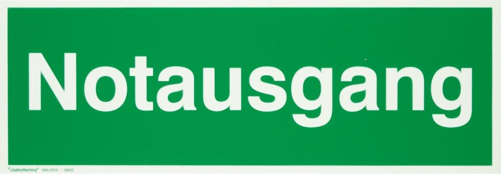 Fluchtwegschild Alu B300xH105 mm Notausgang langnachleuchtend