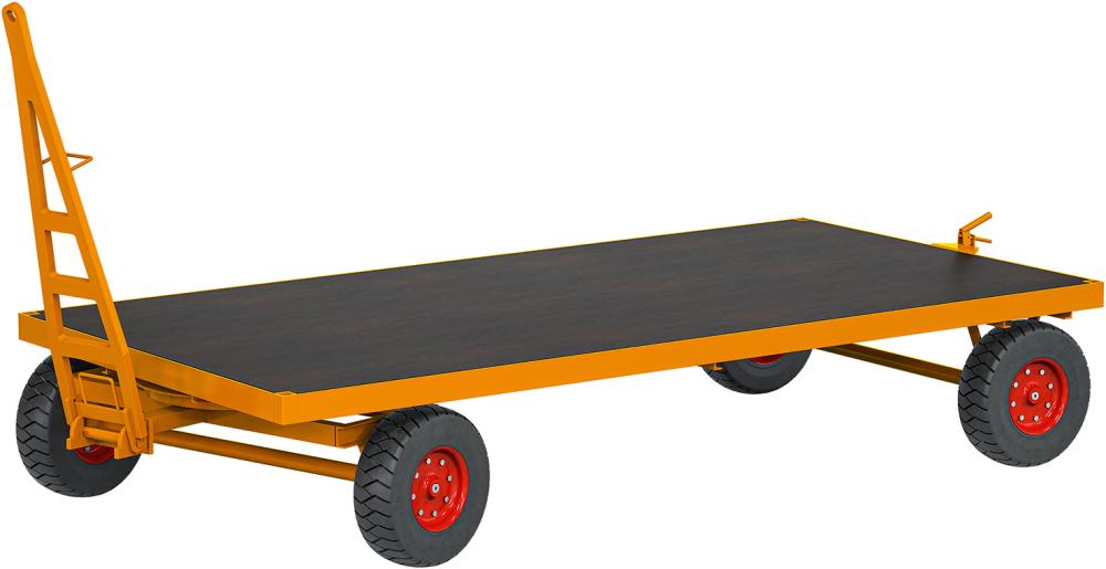 ROLLCART Schwerlast-Indu-strieanhänger 1-Achs-Dre-hschemel-Lenk. 3000kg L2-500xB1250mm Luftreifen