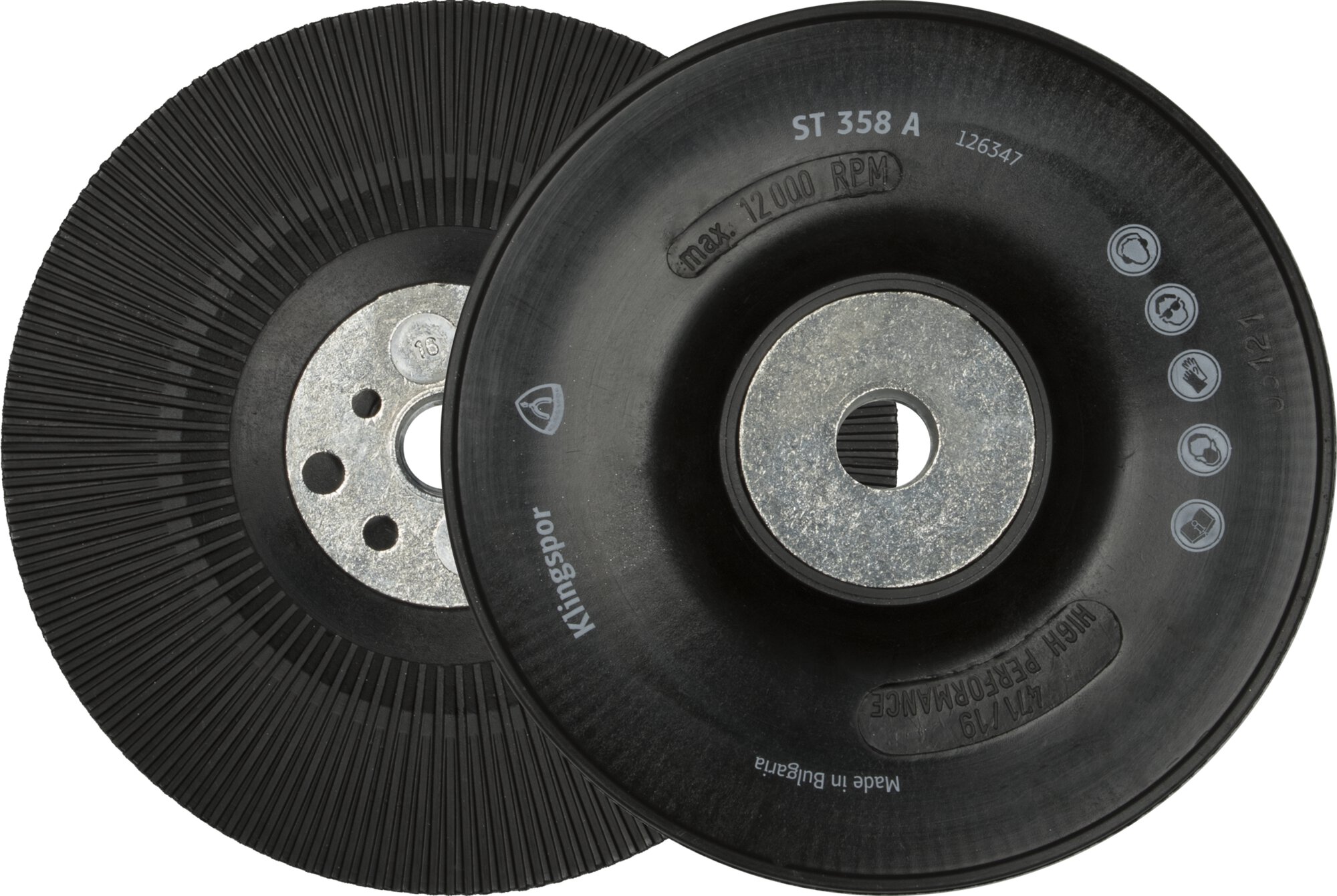 ST358A FI-Stützteller gerippt, 125 mm Gewinde M 14