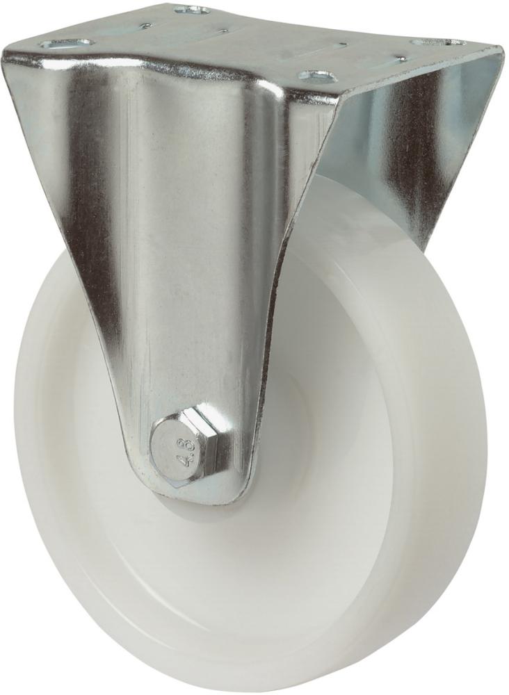 Bockrolle 100mm L410.B10 Platte,Kst.weiß,RL L410.B10.100 BS ROLLEN